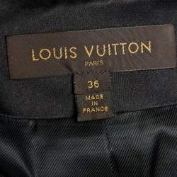 Pre Owned Louis Vuitton Black Wool Blend Bow Neck Jacket S