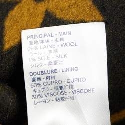 Louis Vuitton Black Wool Monogram Hooded Wrap Coat S