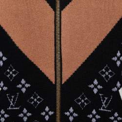 Louis Vuitton Black Monogram Jacquard Knit Zip Up Hoodie XS