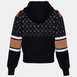Louis Vuitton Black Monogram Jacquard Knit Zip Up Hoodie XS