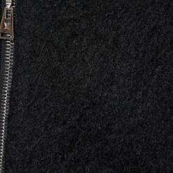 Louis Vuitton Black Wool & Mohair Zip Up Sweater L