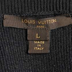 Louis Vuitton Black Wool & Mohair Zip Up Sweater L
