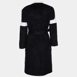 Louis Vuitton Black Mohair & Wool Belted Coat XS