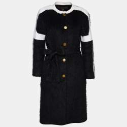 Louis Vuitton Black Mohair & Wool Belted Coat XS