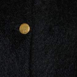Louis Vuitton Black Mohair & Wool Belted Coat XS