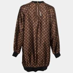 Louis Vuitton Brown Monogram Silk Sweater Dress XS