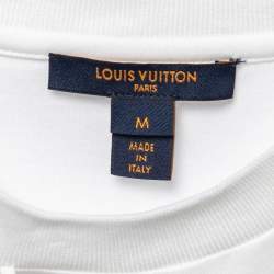 Louis Vuitton White Cotton Coat of Arms Print T-Shirt M