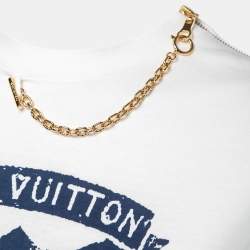 Louis Vuitton White Cotton Coat of Arms Print T-Shirt M