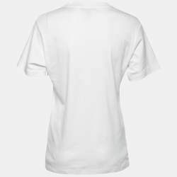 Louis Vuitton White Cotton Coat of Arms Print T-Shirt M