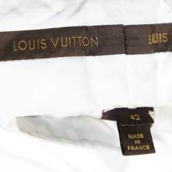 Pre Owned Louis Vuitton Brown & Beige Cotton Canvas Straight Leg Pants L