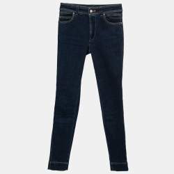 Pre Owned Louis Vuitton Blue Denim Skinny Jeans S Waist 26"