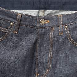 Pre Owned Louis Vuitton Dark Blue Denim Straight Leg Jeans M Waist 33"
