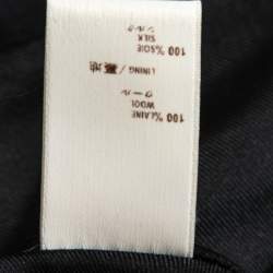 Louis Vuitton Black Wool Crepe Gathered Neck Top S