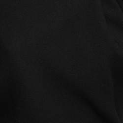 Louis Vuitton Black Wool Crepe Gathered Neck Top S