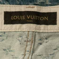 Louis Vuitton Blue Monogram Ombre Effect Jacquard Denim Shorts M