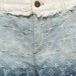 Louis Vuitton Blue Monogram Ombre Effect Jacquard Denim Shorts M