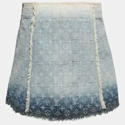 Louis Vuitton Blue Monogram Ombre Effect Jacquard Denim Mini Skirt