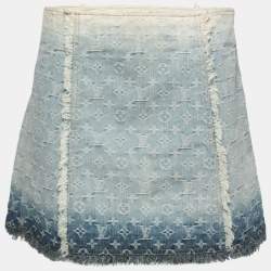 Louis Vuitton Blue Monogram Ombre Effect Jacquard Denim Mini Skirt M