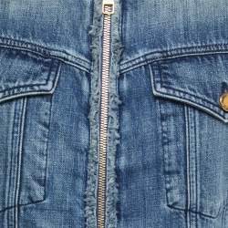 Louis Vuitton Blue Monogram Denim Zip-Up Dress S