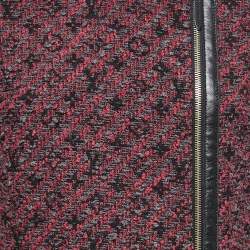 Pre Owned Louis Vuitton Burgundy Tweed Long Coat S