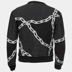 Louis Vuitton Black Cotton Quilted 3D Chain Effect Sweatshirt XS