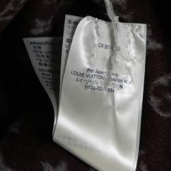 Pre Owned Louis Vuitton Burgundy Wool Monogram Belted Hooded Wrap Coat M