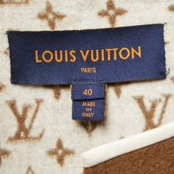 Louis Vuitton Brown Wool Monogram Belted Wrap Coat M