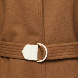Louis Vuitton Brown Wool Monogram Belted Wrap Coat M