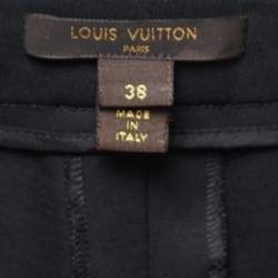 Louis Vuitton Black Crepe Wool Zip Detail Trousers M