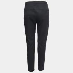 Louis Vuitton Black Crepe Wool Zip Detail Trousers M