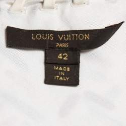 Louis Vuitton White Printed Silk Sleeveless Midi Dress L