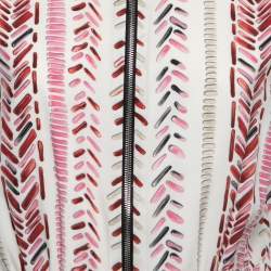 Louis Vuitton White Printed Silk Sleeveless Midi Dress L