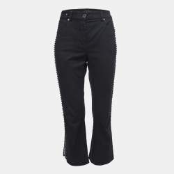 Louis Vuitton Black Denim Braided Stripe Detail Jeans M Waist 32"