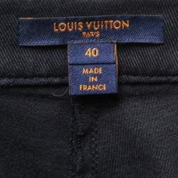 Louis Vuitton Black Denim Braided Stripe Detail Jeans M Waist 32"