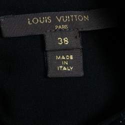 Pre Owned Louis Vuitton Black Silk Pleated Full Sleeve Blouse M