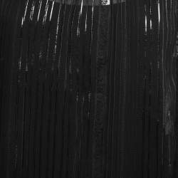 Pre Owned Louis Vuitton Black Silk Pleated Full Sleeve Blouse M