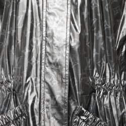 Louis Vuitton Metallic Grey Metallic Coated Modal Hooded Zip Front Jacket M