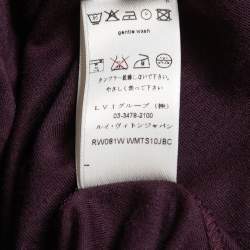 Louis Vuitton Purple Cotton Neck Charm Detail Tank Top L