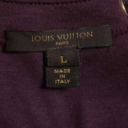 Louis Vuitton Purple Cotton Neck Charm Detail Tank Top L
