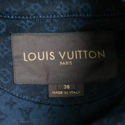 Louis Vuitton Navy Blue Monogram Jacquard Denim Blazer M