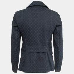 Louis Vuitton Navy Blue Monogram Jacquard Denim Blazer M