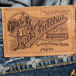 Louis Vuitton Blue Monogram Denim Straight Leg Jeans L Waist 34"