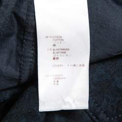 Pre Owned Louis Vuitton Navy Blue Monogram Jacquard Denim Tapered Leg Jeans M Waist 30"