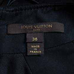 Pre Owned Louis Vuitton Black Crepe Cape Sleeve Short Dress S