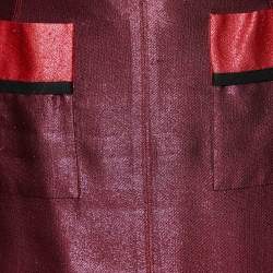Louis Vuitton Burgundy Lurex Silk Midi Skirt M
