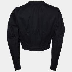 Louis Vuitton Black Denim Ruffled Crop Jacket M