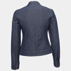 Louis Vuitton Blue Chambray Zip Front Jacket S