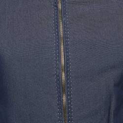 Louis Vuitton Blue Chambray Zip Front Jacket S