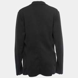 Louis Vuitton Black Cotton Knit Single Breasted Blazer S