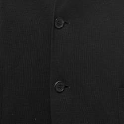 Louis Vuitton Black Cotton Knit Single Breasted Blazer S